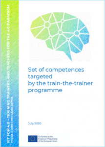 julkaisun kansikuva, jossa nimi Set of competences targeted by the train-the-trainer programme