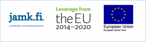 Logot vasemmalta oikealle: Jamk, Leverage from the EU 2014-2020, European Social Fund.